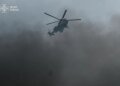 У Києві після нічної атаки рф балістикою залучили вертоліт: нові кадри наслідків